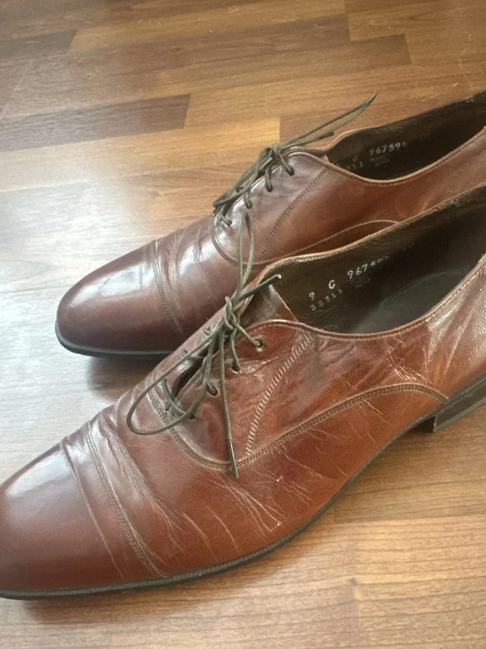 VTG Florsheim Brown Leather Cap Toe Oxford Dress Shoes Lace-Up Men's US 10 C